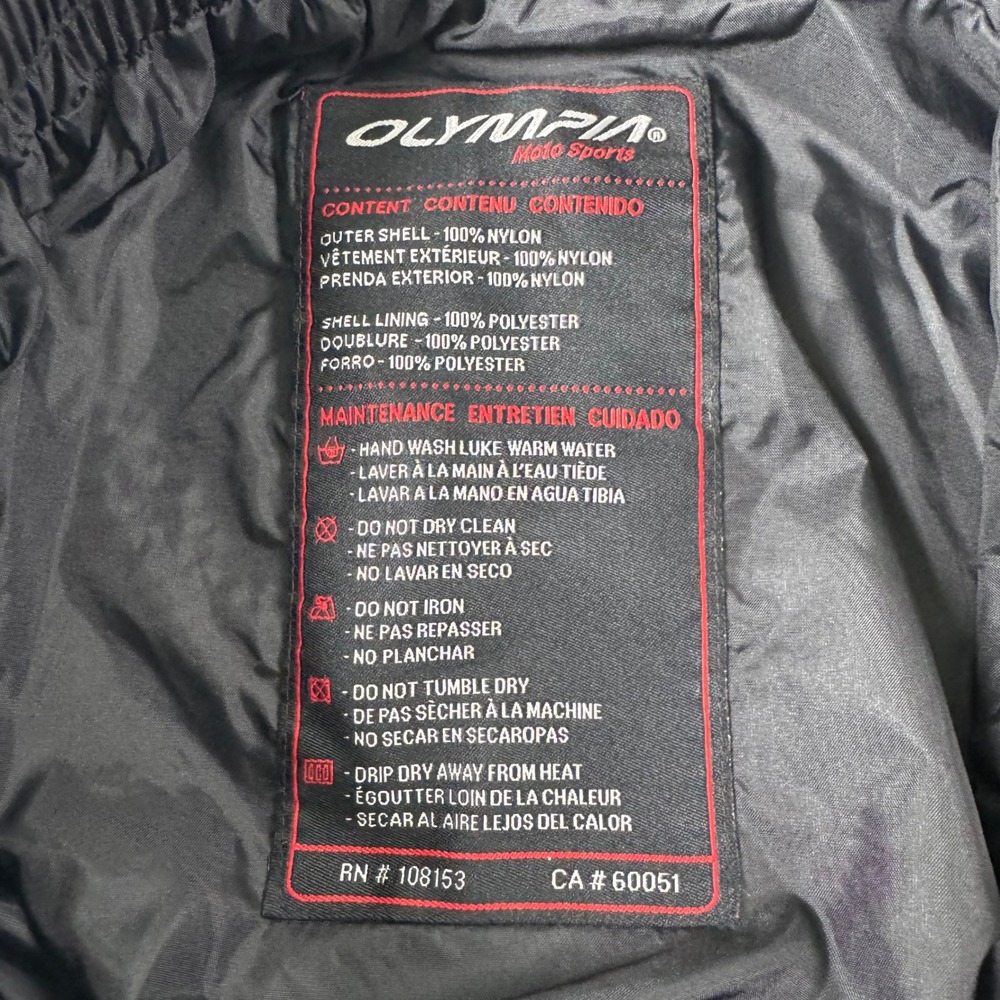 Olympia Moto Sports Rain Pants Mens P Black Neon Yellow Good EZ-Pack Hi-Vis - Picture 4 of 12